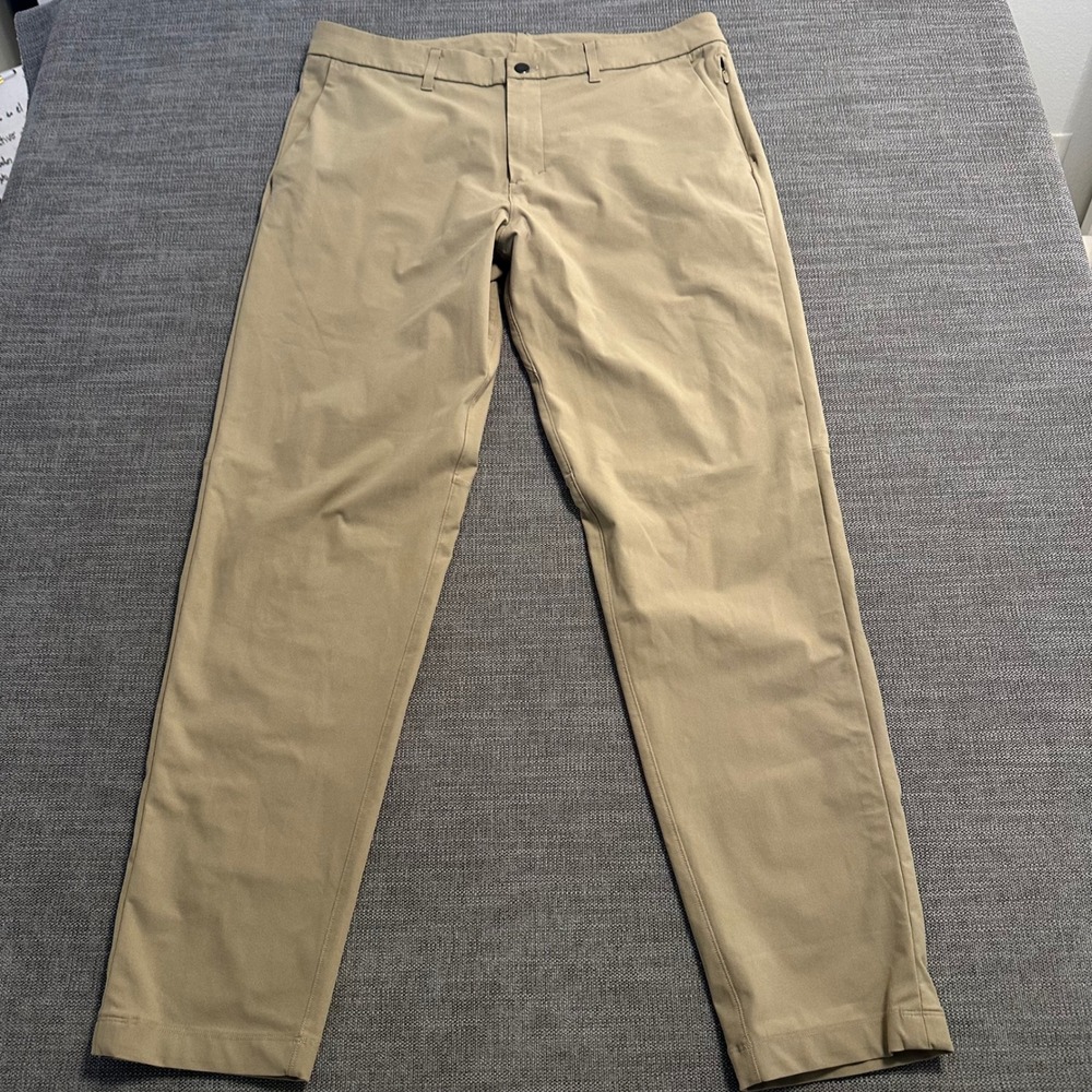 Lululemon Commission Pant Men 38 Tan Warpstreme Classic Fit Chino